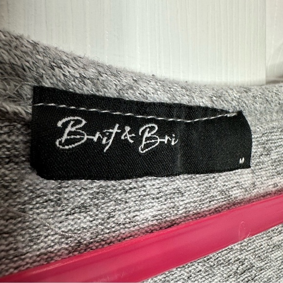 Brit & Bri Cardigan Buttoned Tie-Front Grey Size Medium - Picture 6 of 16